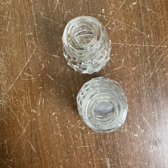 Fostoria American Crystal Chrome Metal Salt and Pepper Shaker Set READ - Picture 9 of 10